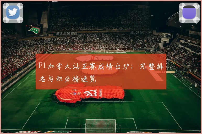 F1加拿大站正赛成绩出炉：完整排名与积分榜速览